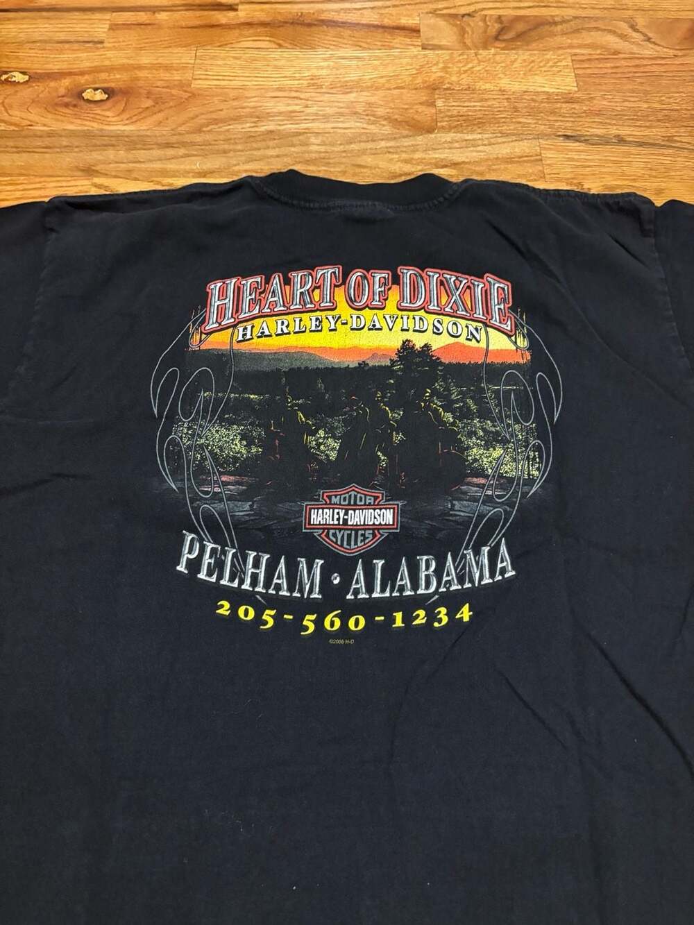 Harley-Davidson T-Shirt Size XL Pelham Alabama Heart Of Dixie Black Graphic